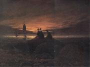Caspar David Friedrich coucher de soleil sur la mer oil painting reproduction